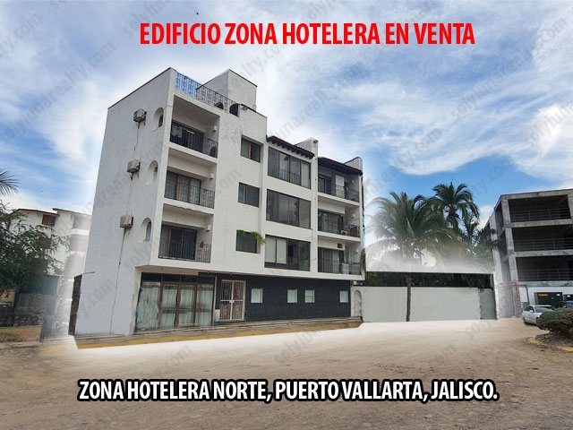 EDIFICIO DE CONDOMINIOS EN VENTA

4 Condominios, Local + Terreno a 150 metros de Playa

Las Glorias, Zona Hotelera Norte, Puerto Vallarta.

Ponemos en venta un edificio completo a 150 metros de la playa, con excelente potencial de crecimiento y perfecto para inversionista, hacer condominios de renta, hotel y locales comerciales.

El edificio cuenta con 4 niveles construidos sobre un terreno de 307.46 de terreno, en Planta Baja, cuenta con un estudio con area de cocina y baño completo y ademas un local comercial o bodega.

Primer, Segundo y Tercel nivel, cuentan con un condimonio con Sala con vista al frente de la propiedad, Comedor, Cocina, 2 recamaras y 2 baños. Existe la posibilidad de dividir cada nivel y hacer un estudio con baño completo y un condominio  con baño completo, sala, cocina y comedor en cada nivel.

El cuarto nivel es la terraza pequeña y area de maquinas para aires acondicionados.

La propiedad construida tiene un terreno adyacente de 211.87 m2 con uso exclusivo de area comun, alberca, terraza o jardin.
