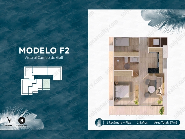 Modelo F - Nive 5


	1 Recamaras
	DEN
	1 baños
	57 M2
	Equipado.


Ubicación

Batros Marina Residences estará en el corazón de Marina Vallarta, una de las zonas residenciales más exclusivas y con mayor plusvalía de toda la bahía.

A corta distancia caminando encontrarás acceso a la playa, colegios, cafeterías, bares, restaurantes y zona de muelles de la Marina. El aeropuerto internacional de Puerto Vallarta está a tan solo 5 minutos y el malecón y centro a solo 15 minutos.

Amenidades


	Rooftop 360°.
	Elevadores.
	Alberca Sky.
	jacuzzi Panorámico.
	Vigilancia.
	Estacionamiento Subterraneo.
	Bar & Asador.
	Lobby 24/7.
	Valet Parking.
	GYM.


Acabados de lujo en unidades


	Muros: Enjarre acabado pulido, pintura vinílica.
	Pisos: Mármol.
	Baños: Mármol en piso y regadera.
	Cocinas:
	
		Cubierta de piedra natural.
		Puertas laminadas premium (hidrófobas).
		Parrilla de gas con marco de acero inoxidable.
		Tarja de acero inoxidable, monomando de acero inoxidable
		Campana de estracción de acero inosidable.
	
	
	Ventanería y Cristal exterior: Aluminio color negro con empaques herméticos, cristal claro.
	Cristal para baños: Puertas y fijos en baños de cristal templado de 9mm con bisagras de presión, espejo de crisal claro flotado.


Politicas de Pago

Pago 30% Enganche y 60% en hasta 12 meses sin intereses, 10%a la Entrega.

3% de Descuento

Pago 50% Enganche, 40% en hasta 12 meses sin intereses y 10% a la Entrega.
