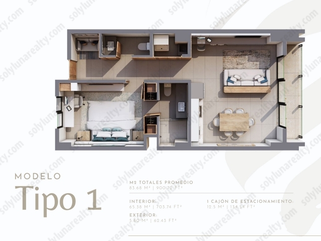 MODELO

Tipo 1


	1 Recamara
	1.5 Baños
	Sala-Comedor
	Cocina
	Balcón
	Área de Lavado
	1 Estacionamiento
	65.38 m2 Interiores
	5.80 m2 Exteriores
	12.5 Cajón de Estacionamiento.
	83.68 m2 Total


AMENIDADES


	Área Lounge
	Alberca
	Terraza BBQ
	Área de Bar


Club Deportivo de Los Tigres

BALICA, es parte de Los Tigres Residencial, donde puedes obtener una membresia personal o familiar que incluye


	Gimnasio
	Club de Alberca
	Club de Alberca para Niños
	Salones de usos multimples
	Canchas de Tenis, Basquetbol y Boleibol
	Parques
	Parques para Mascotas.
	Áreas Verdes
	Saguridad 24 hrs.


PLANES DE PAGO


	75% - 25%
	30% - 40% en Mensualidades - 30%
	30% - 70%
	15% - 15% en Mensualidades - 70%

