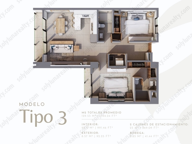 MODELO

Tipo 3


	2 Recamara
	2 Baños
	Sala-Comedor
	Cocina
	Terraza
	Área de Lavado
	2 Estacionamiento
	BODEGA
	92.11 m2 Interiores
	8.57 m2 Exteriores
	25  Cajónes de Estacionamiento.
	129.53 m2 Total


AMENIDADES


	Área Lounge
	Alberca
	Terraza BBQ
	Área de Bar


Club Deportivo de Los Tigres

BALICA, es parte de Los Tigres Residencial, donde puedes obtener una membresia personal o familiar que incluye


	Gimnasio
	Club de Alberca
	Club de Alberca para Niños
	Salones de usos multimples
	Canchas de Tenis, Basquetbol y Boleibol
	Parques
	Parques para Mascotas.
	Áreas Verdes
	Saguridad 24 hrs.


PLANES DE PAGO


	75% - 25%
	30% - 40% en Mensualidades - 30%
	30% - 70%
	15% - 15% en Mensualidades - 70%

