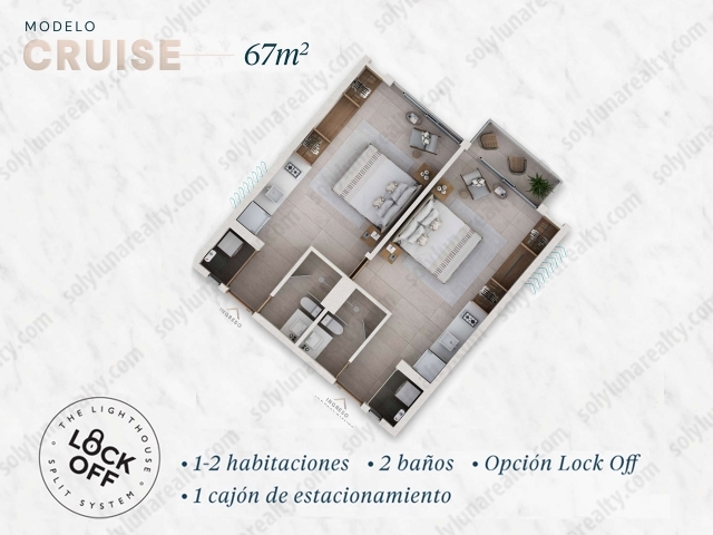 The Lighthouse Condominios&nbsp;Puerto Vallarta

Proyecto vertical mixto, ubicaci&oacute;n privilegiada, plusval&iacute;a garantizada: &iexcl;50 % ya vendido! Invierte sin riesgo en Vallarta. Departamentos Lock-Off desde 67 m&sup2; con amenities premium.

MODELO

CRUISE |&nbsp;&nbsp;LOCK-OFF


	67 m2
	1-2 Habitaciones
	2 Ba&ntilde;os
	1 Cajon de Estacionamiento


SISTEMA LOCK-OFF

Un sistema&nbsp;lock-off&nbsp;es la divisi&oacute;n interna de un departamento en dos o m&aacute;s unidades independientes, cada una con su propia entrada y amenidades, permitiendo a los propietarios vivir en una parte mientras alquilan la otra, o alquilar ambas secciones por separado. Esta configuraci&oacute;n ofrece flexibilidad para el uso y maximiza la rentabilidad, ya que el propietario puede usar todo el espacio para s&iacute; mismo, o generar ingresos adicionales por la renta de las unidades independientes o de toda la propiedad.&nbsp;

AMENIDADES


	Sky Roof
	Social Room
	Alberca
	Firepit
	Roof Top
	Cancha de Pickleball
	Gimnasio
	Vapor
	Lobby
	Salon de Juegos
	Salon Privado
	&Aacute;rea Comercial


UBICACI&Oacute;N

The Lighthouse Condominios&nbsp;con su ubicaci&oacute;n provilegiada en la zona con creciente en el desarrollo tur&iacute;stico e infraestructura de primer nivel, comvierte nuestra oferta en la mas atractiva de&nbsp;Puerto Vallarta, un proyecto con retorno de inversion inmediato y garantizado.
